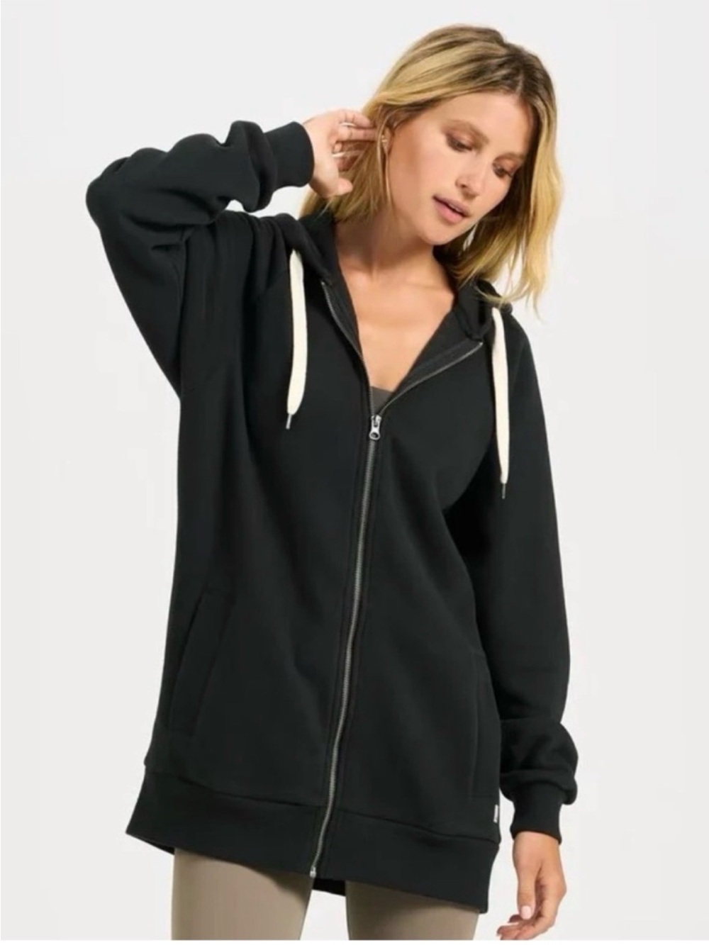Vuori Restore Oversized Hoodie Womens S Charcoal Casual Long Sleeve Zip Up VW251